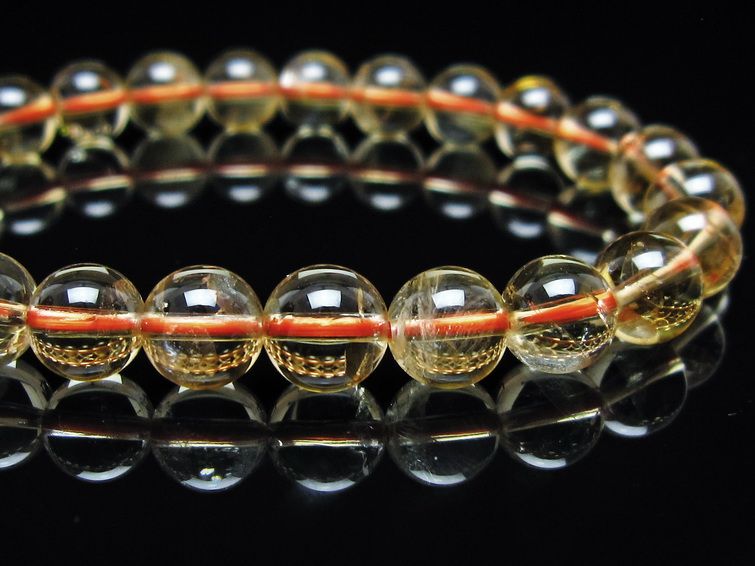 シトリンクォーツ ブレスレット 虹入り 7mm メール便可 一点物 111-56746