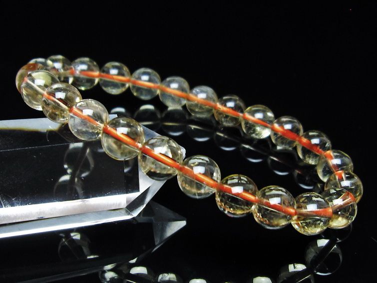 シトリンクォーツ ブレスレット 虹入り 8mm メール便可 一点物 111-56750