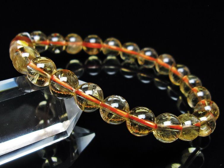 シトリンクォーツ ブレスレット 虹入り 8mm メール便可 一点物 111-56751