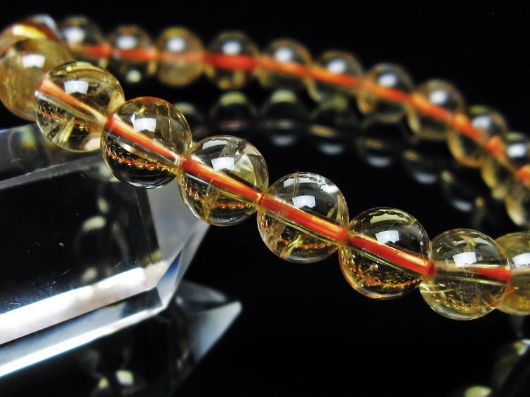 シトリンクォーツ ブレスレット 虹入り 8mm メール便可 一点物 111-56751