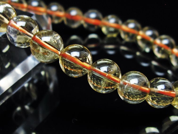 シトリンクォーツ ブレスレット 虹入り 8mm メール便可 一点物 111-56752