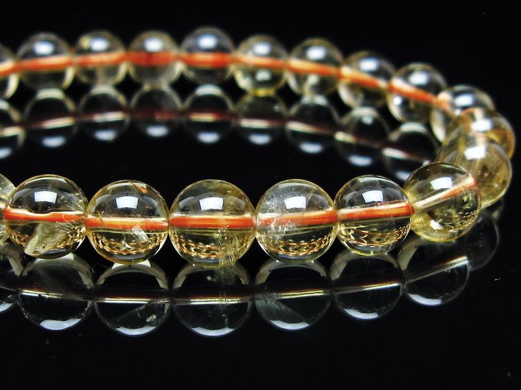 シトリンクォーツ ブレスレット 虹入り 8mm メール便可 一点物 111-56752
