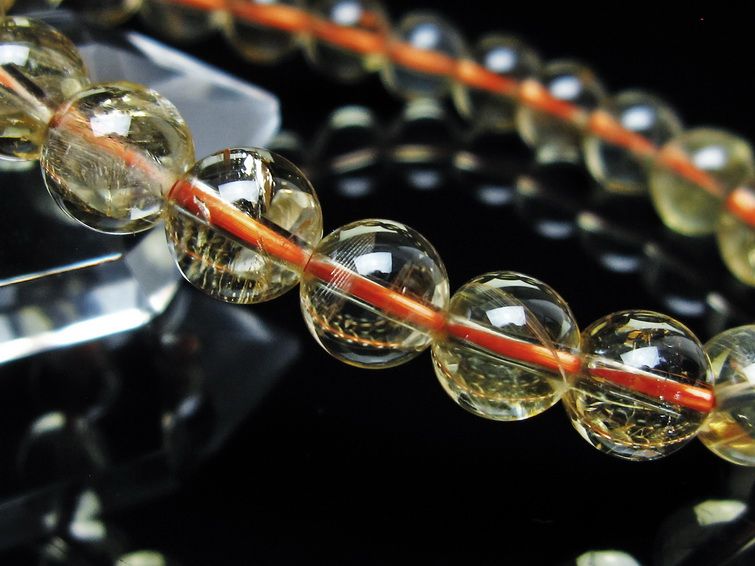 シトリンクォーツ ブレスレット 虹入り 8mm メール便可 一点物 111-56754