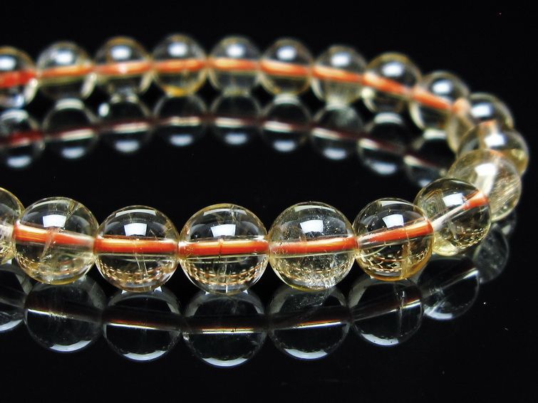 シトリンクォーツ ブレスレット 虹入り 8mm メール便可 一点物 111-56756