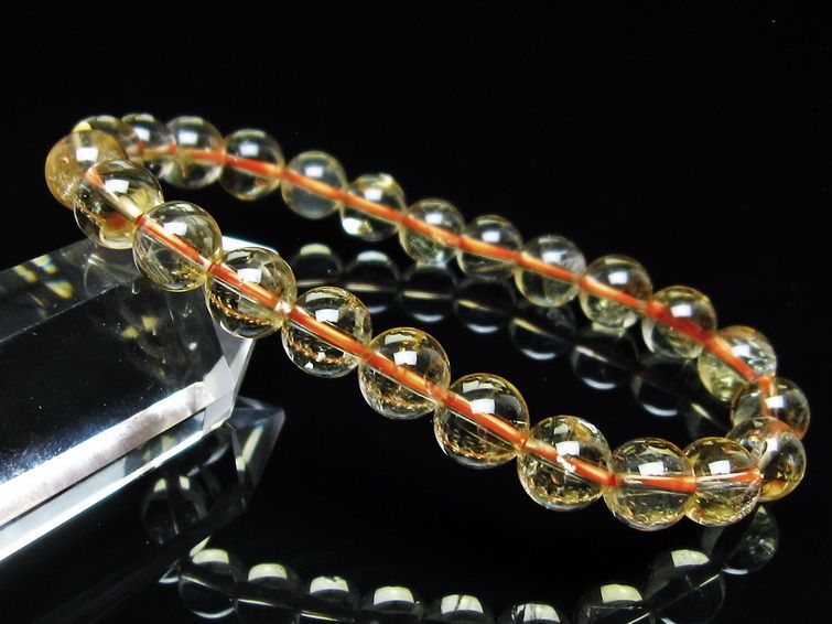 シトリンクォーツ ブレスレット 虹入り 8mm メール便可 一点物 111-56757