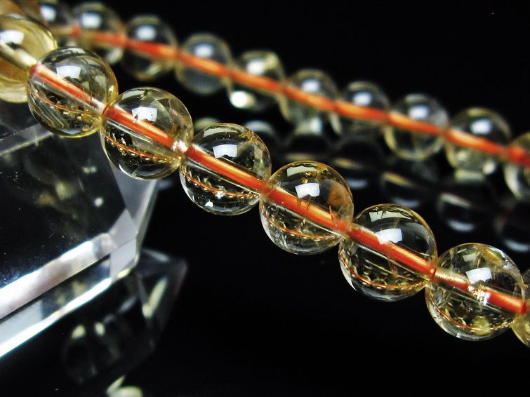 シトリンクォーツ ブレスレット 虹入り 8mm メール便可 一点物 111-56757