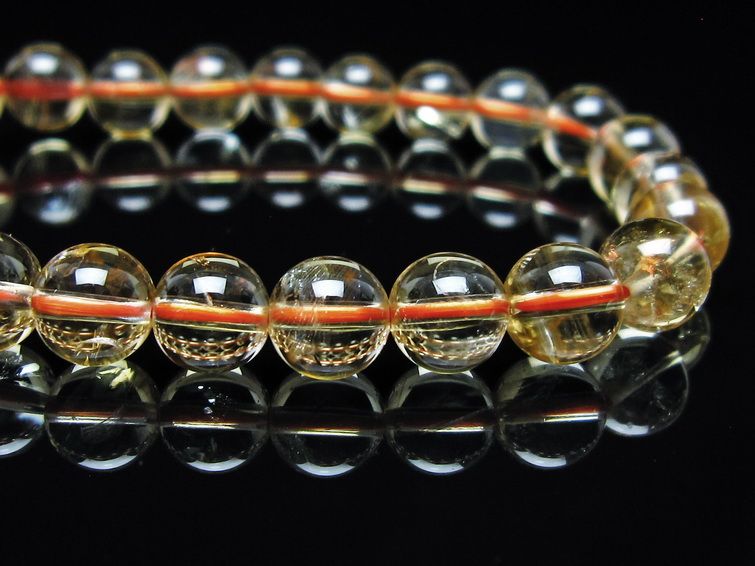 シトリンクォーツ ブレスレット 虹入り 8mm メール便可 一点物 111-56757