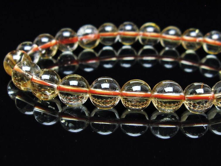 シトリンクォーツ ブレスレット 虹入り 8mm メール便可 一点物 111-56758