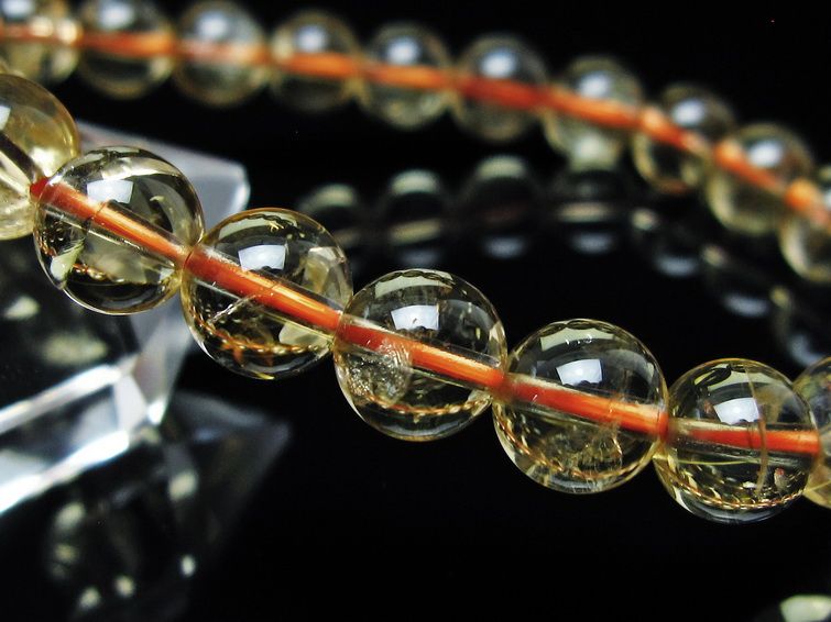 シトリンクォーツ ブレスレット 虹入り 8mm メール便可 一点物 111-56760