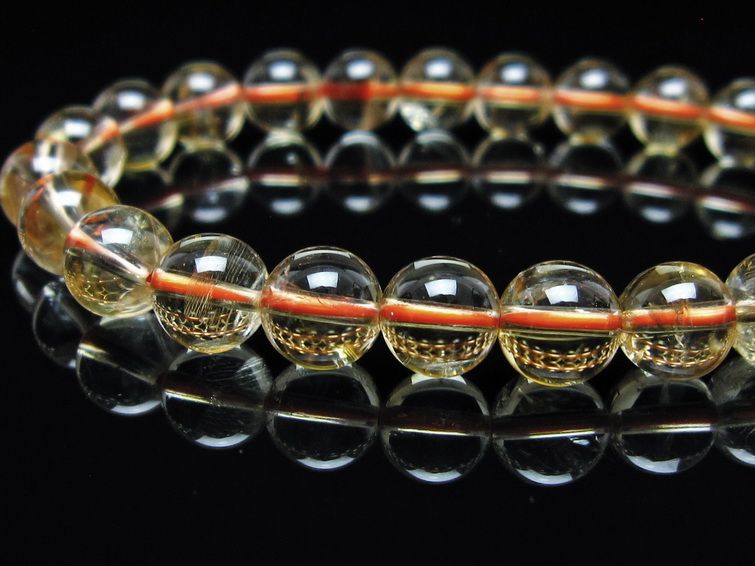 シトリンクォーツ ブレスレット 虹入り 8mm メール便可 一点物 111-56761