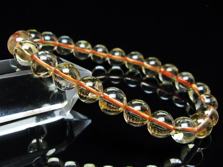 シトリンクォーツ ブレスレット 虹入り 8mm メール便可 一点物 111-56764