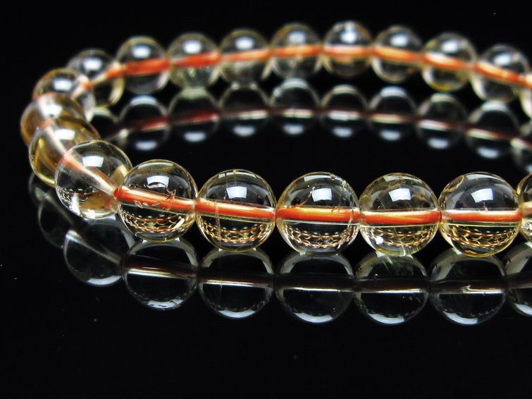 シトリンクォーツ ブレスレット 虹入り 8mm メール便可 一点物 111-56764