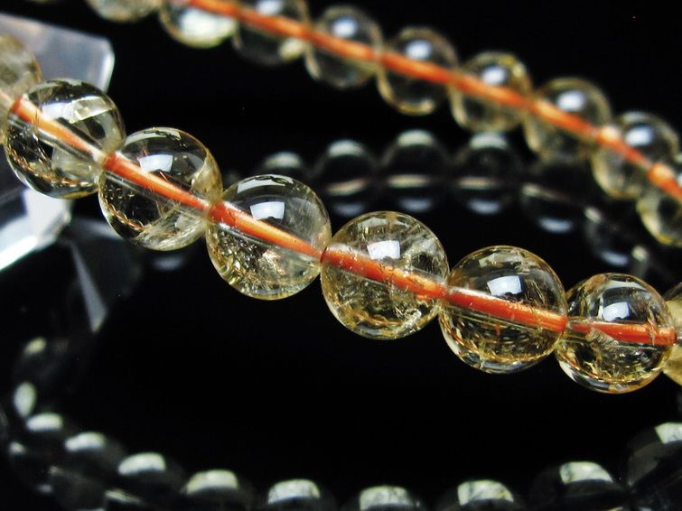 シトリンクォーツ ブレスレット 虹入り 8mm メール便可 一点物 111-56765