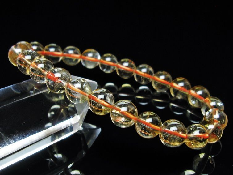シトリンクォーツ ブレスレット 虹入り 8mm メール便可 一点物 111-56768