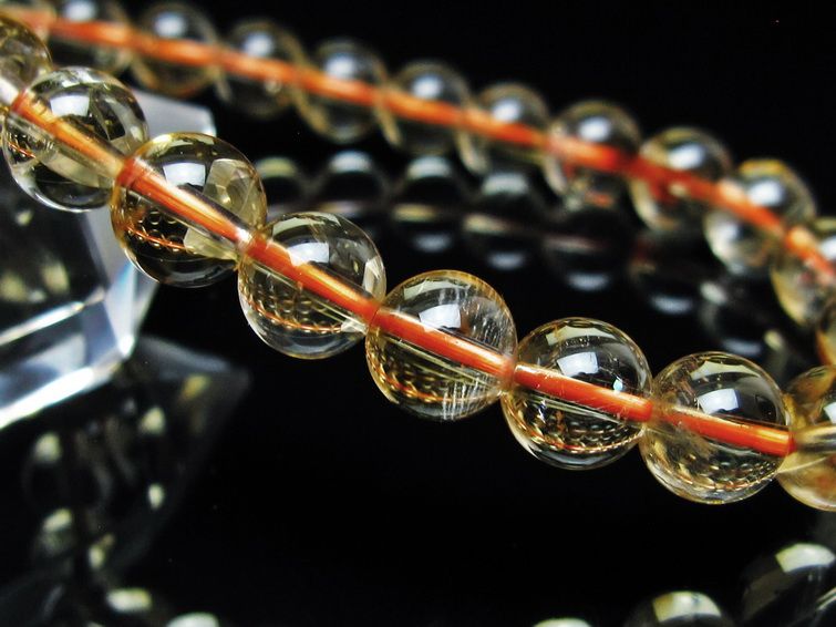 シトリンクォーツ ブレスレット 虹入り 7mm メール便可 一点物 111-56771