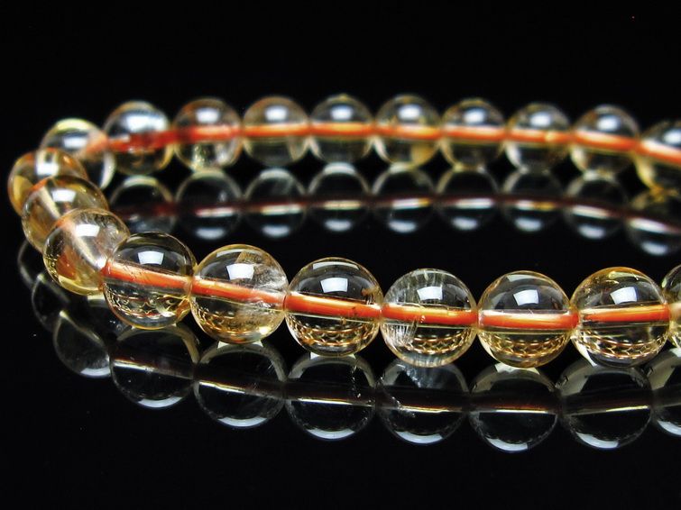 シトリンクォーツ ブレスレット 虹入り 7mm メール便可 一点物 111-56771