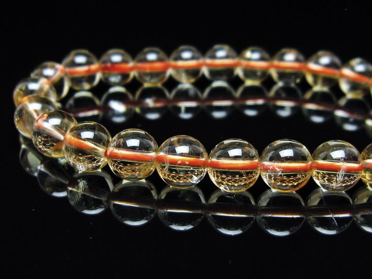 シトリンクォーツ ブレスレット 虹入り 7mm メール便可 一点物 111-56772