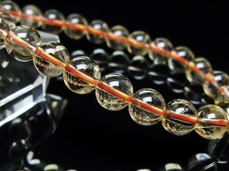 シトリンクォーツ ブレスレット 虹入り 7mm メール便可 一点物 111-56773