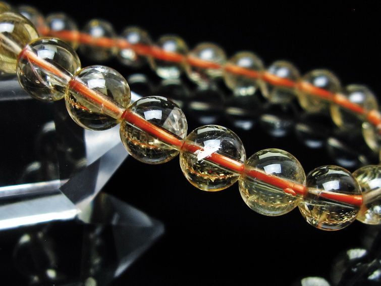 シトリンクォーツ ブレスレット 虹入り 7mm メール便可 一点物 111-56776