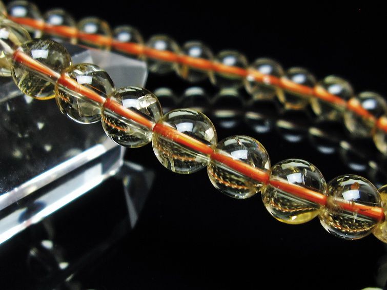 シトリンクォーツ ブレスレット 虹入り 7mm メール便可 一点物 111-56781
