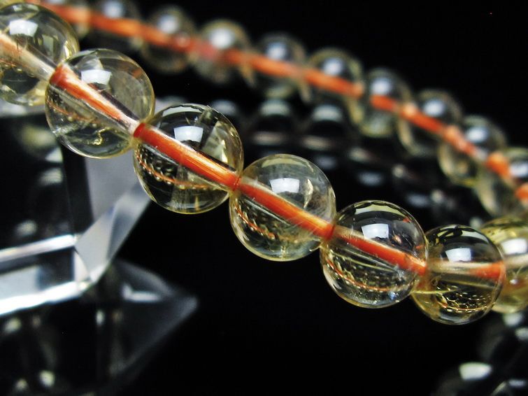 シトリンクォーツ ブレスレット 虹入り 7mm メール便可 一点物 111-56782