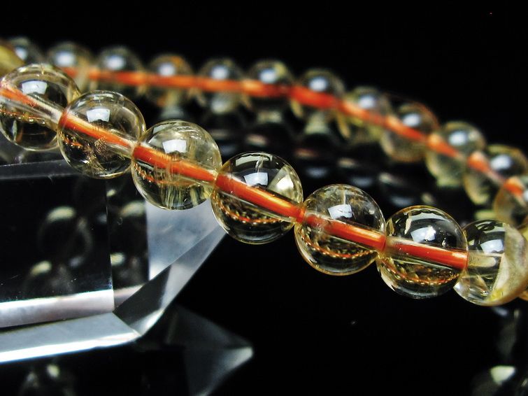 シトリンクォーツ ブレスレット 虹入り 7mm メール便可 一点物 111-56783