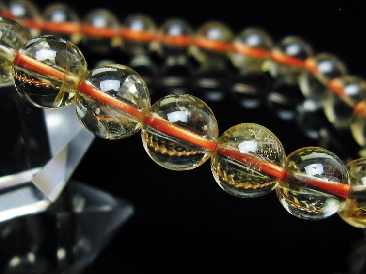 シトリンクォーツ ブレスレット 虹入り 7mm メール便可 一点物 111-56788