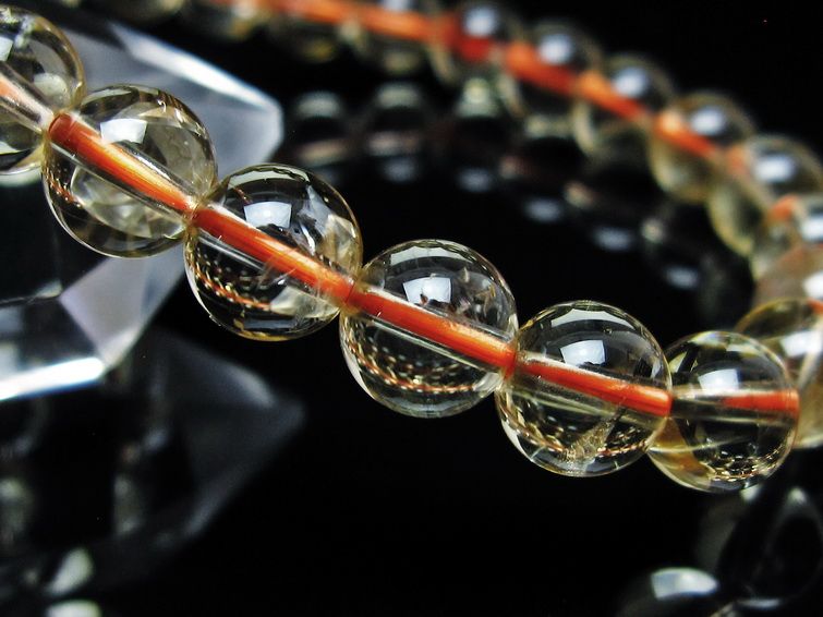 シトリンクォーツ ブレスレット 虹入り 7mm メール便可 一点物 111-56790