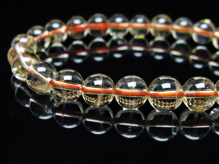 シトリンクォーツ ブレスレット 虹入り 7mm メール便可 一点物 111-56790