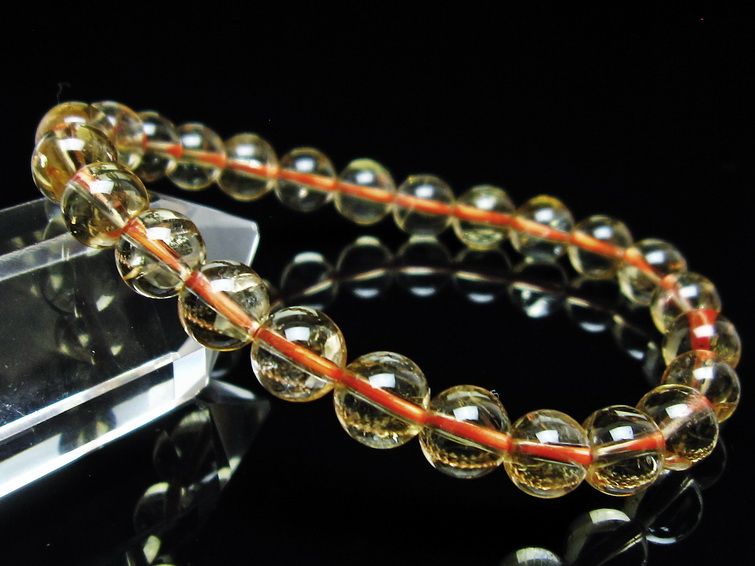 シトリンクォーツ ブレスレット 虹入り 7mm メール便可 一点物 111-56796