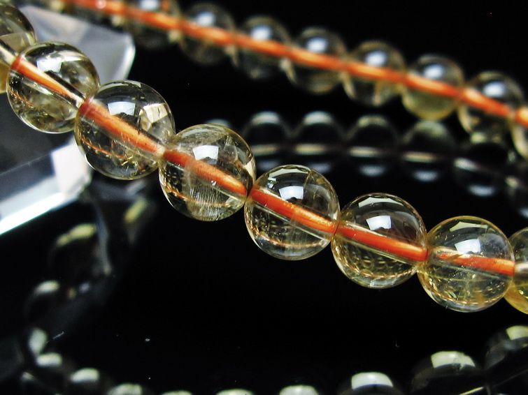 シトリンクォーツ ブレスレット 虹入り 7mm メール便可 一点物 111-56798