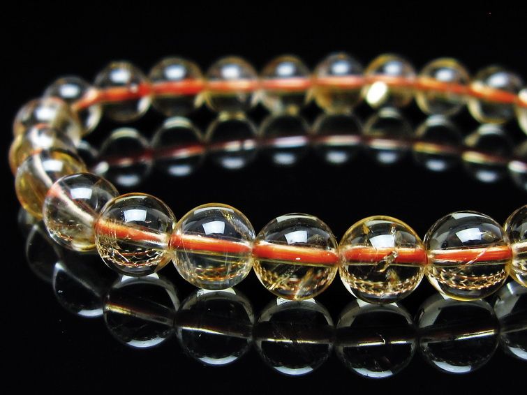 シトリンクォーツ ブレスレット 虹入り 7mm メール便可 一点物 111-56799