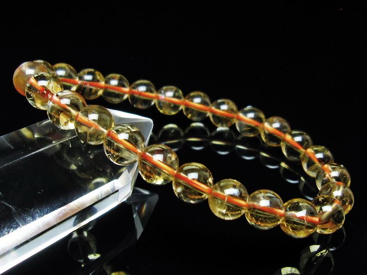 シトリンクォーツ ブレスレット 虹入り 7mm メール便可 一点物 111-56801