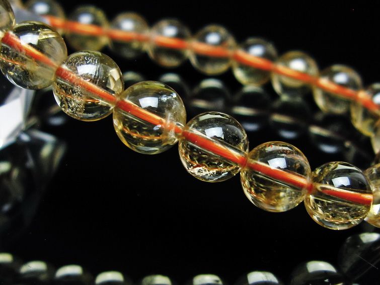 シトリンクォーツ ブレスレット 虹入り 7mm メール便可 一点物 111-56802