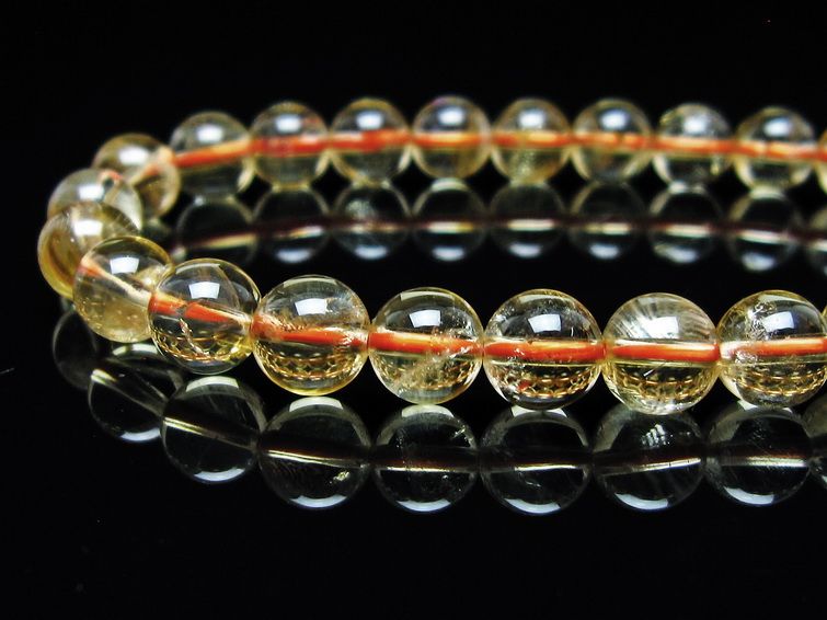 シトリンクォーツ ブレスレット 虹入り 7mm メール便可 一点物 111-56802