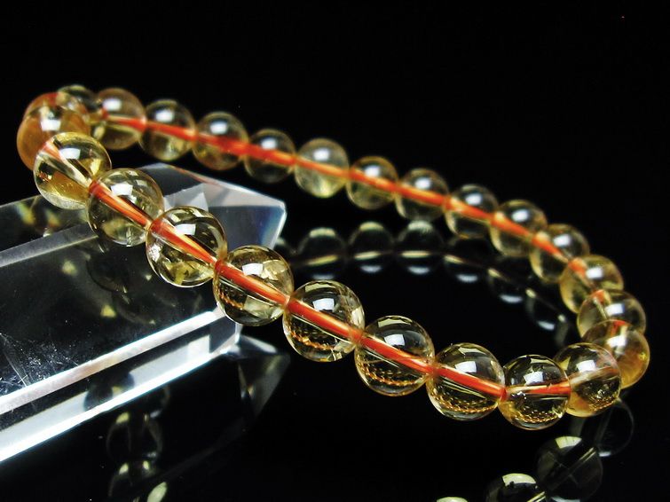 シトリンクォーツ ブレスレット 虹入り 7mm メール便可 一点物 111-56804