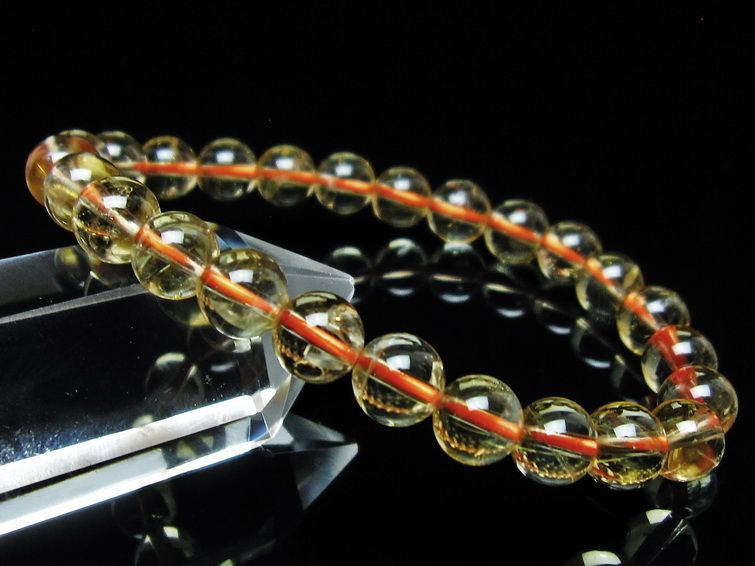 シトリンクォーツ ブレスレット 虹入り 7mm メール便可 一点物 111-56805