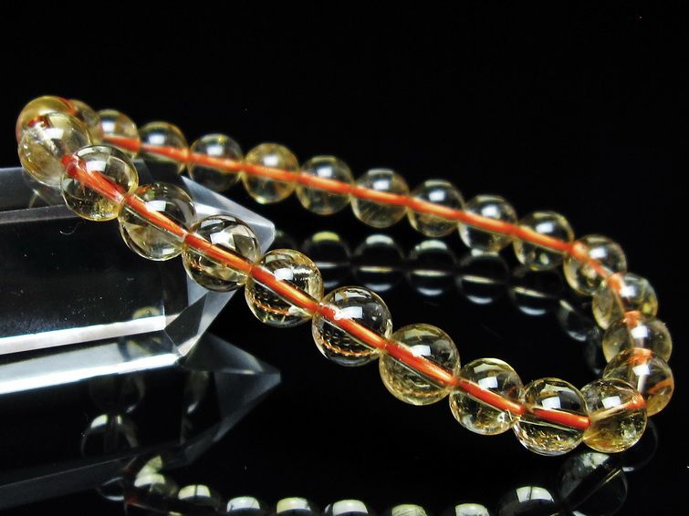 シトリンクォーツ ブレスレット 虹入り 7mm メール便可 一点物 111-56808