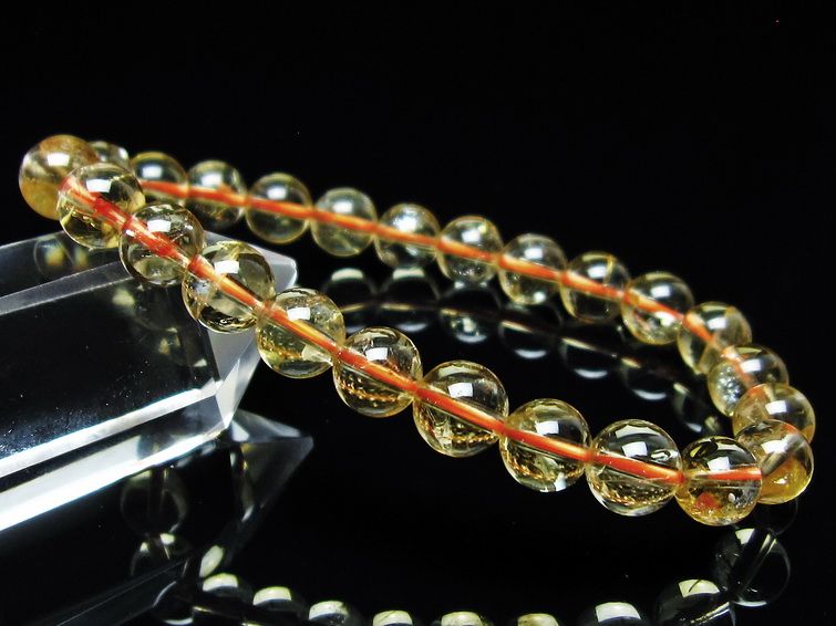 シトリンクォーツ ブレスレット 虹入り 7mm メール便可 一点物 111-56809