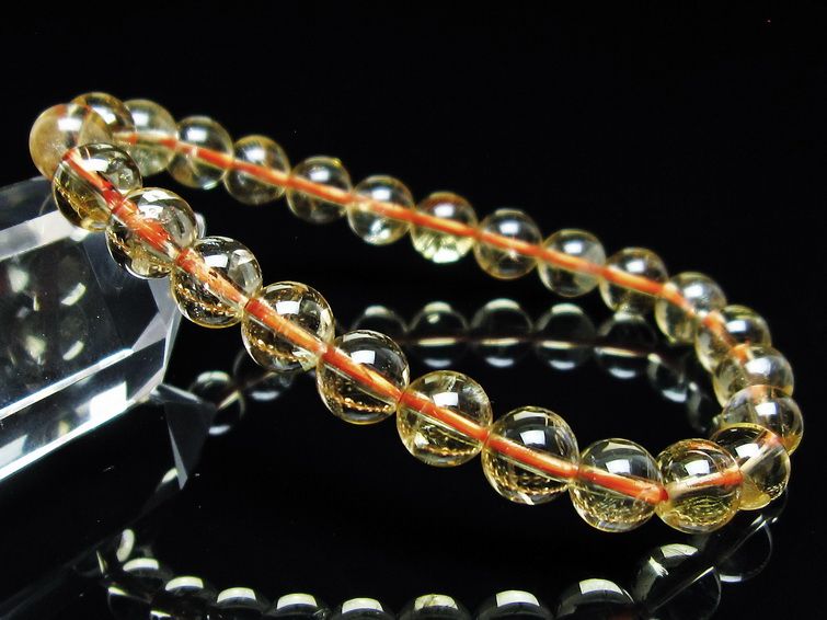 シトリンクォーツ ブレスレット 虹入り 7mm メール便可 一点物 111-56813