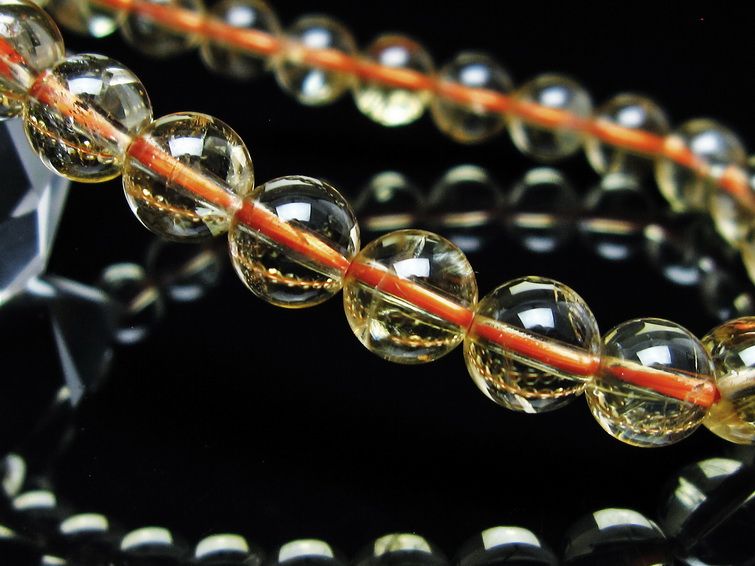 シトリンクォーツ ブレスレット 虹入り 7mm メール便可 一点物 111-56813