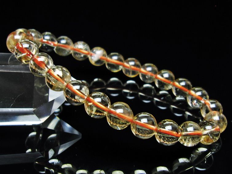シトリンクォーツ ブレスレット 虹入り 7mm メール便可 一点物 111-56815