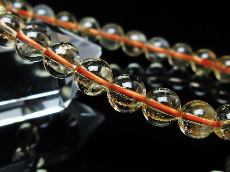 シトリンクォーツ ブレスレット 虹入り 7mm メール便可 一点物 111-56817