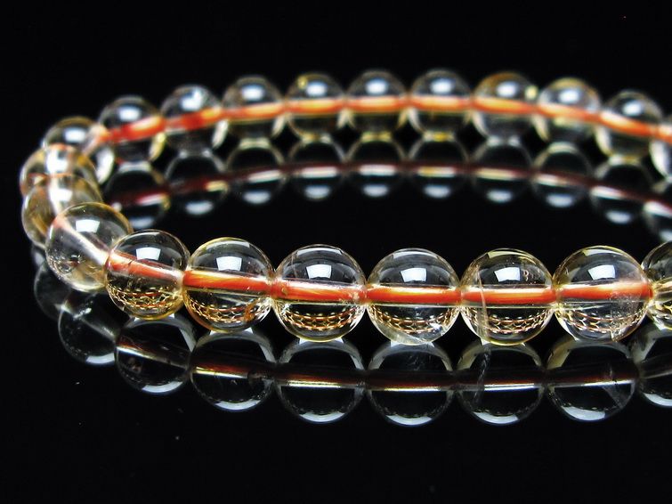 シトリンクォーツ ブレスレット 虹入り 7mm メール便可 一点物 111-56829