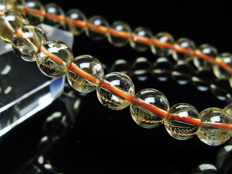 シトリンクォーツ ブレスレット 虹入り 7mm メール便可 一点物 111-56831