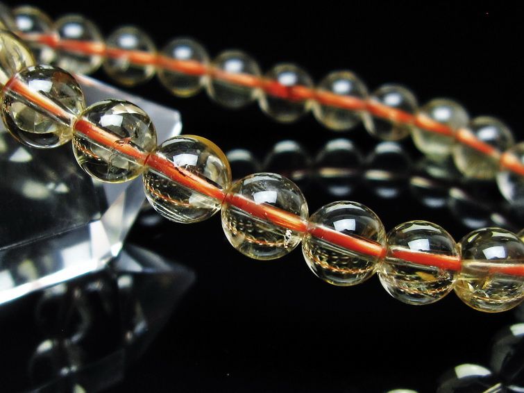 シトリンクォーツ ブレスレット 虹入り 7mm メール便可 一点物 111-56832