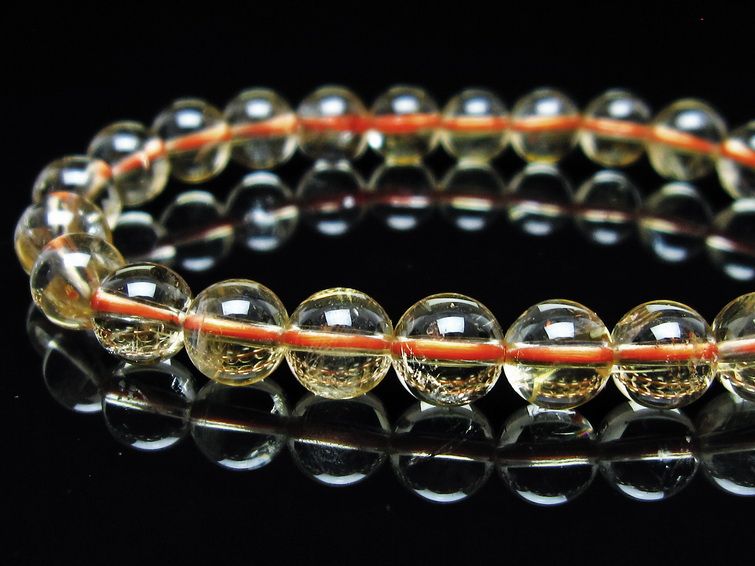 シトリンクォーツ ブレスレット 虹入り 7mm メール便可 一点物 111-56833