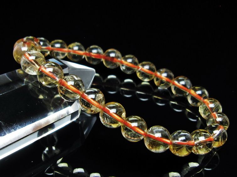 シトリンクォーツ ブレスレット 虹入り 7mm メール便可 一点物 111-56834