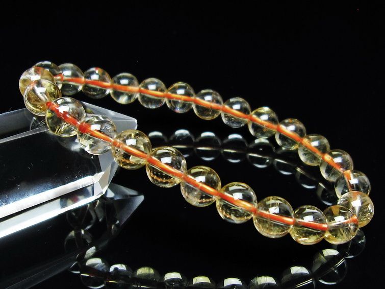 シトリンクォーツ ブレスレット 虹入り 7mm メール便可 一点物 111-56835