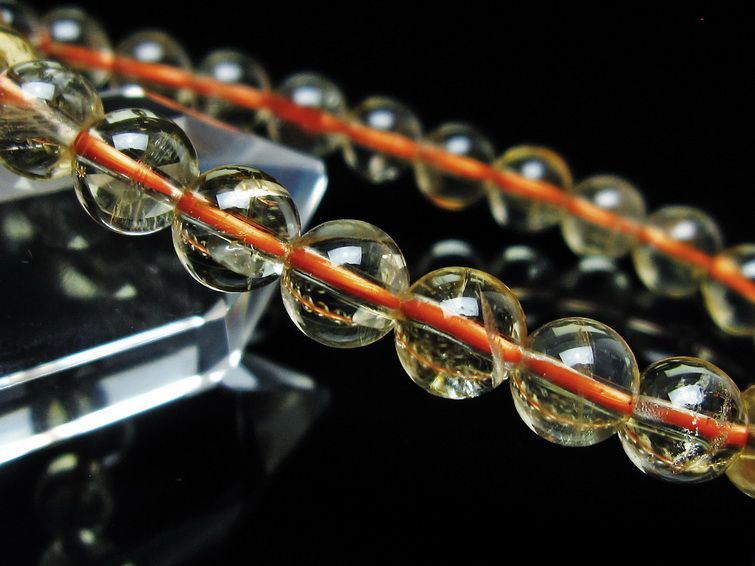 シトリンクォーツ ブレスレット 虹入り 7mm メール便可 一点物 111-56839